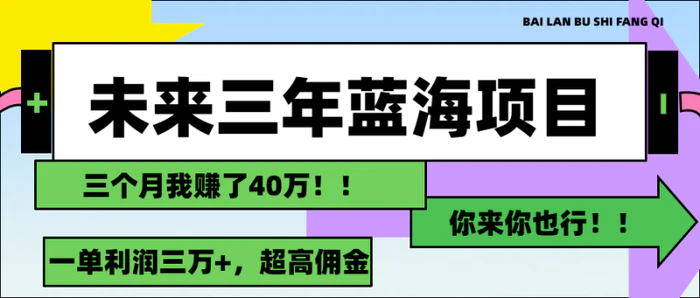 （11716期）未来三年，蓝海赛道，月入3万+