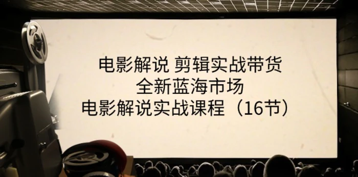 电影解说剪辑实战带货全新蓝海市场，电影解说实战课程（16节）