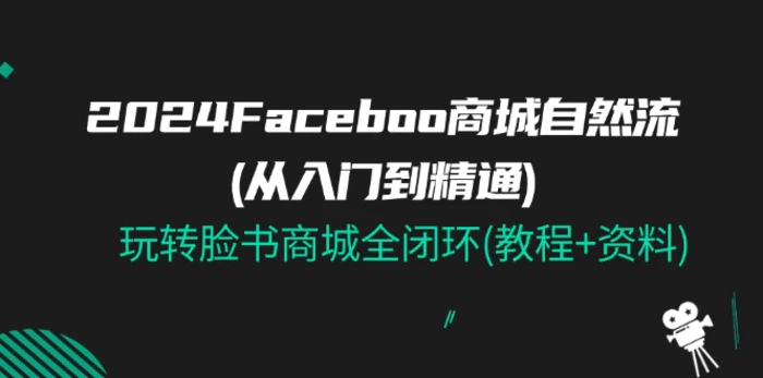 （11368期）2024Faceboo 商城自然流(从入门到精通)，玩转脸书商城全闭环(教程+资料)