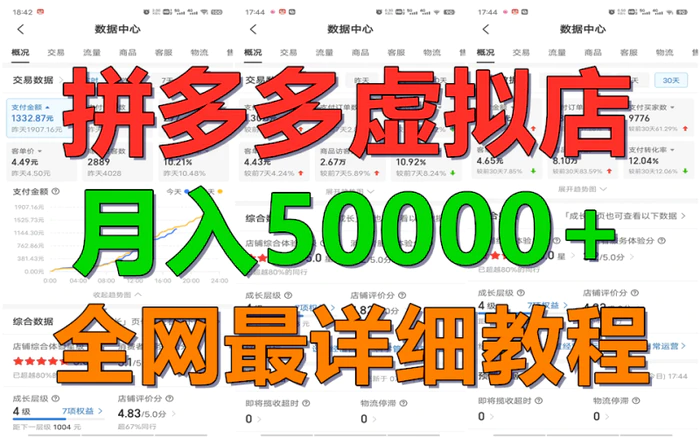 拼多多虚拟电商训练营月入50000+你也行，暴利稳定长久，副业首选