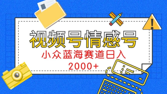 视频号情感号小众蓝海赛道，每天一小时，日入3000+