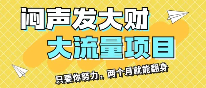 （11688期）闷声发大财，大流量项目，月收益过3万，只要你努力，两个月就能翻身