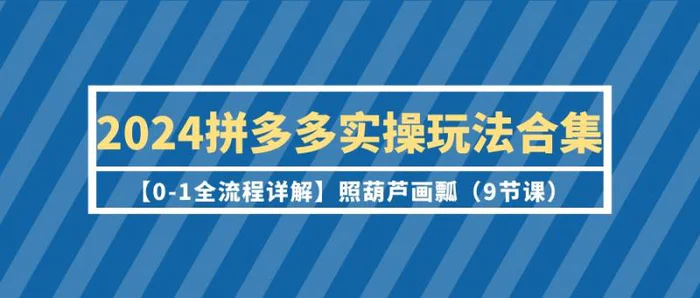 （9559期）2024拼多多实操玩法合集【0-1全流程详解】照葫芦画瓢（9节课）