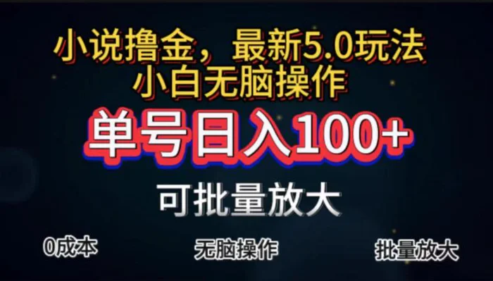 （11651期）全自动小说撸金，单号日入100+小白轻松上手，无脑操作