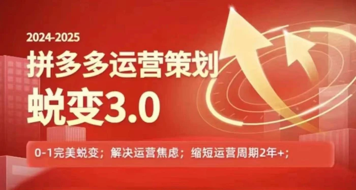 2024-2025拼多多运营策略蜕变3.0，0~1完美蜕变，解决信息焦虑