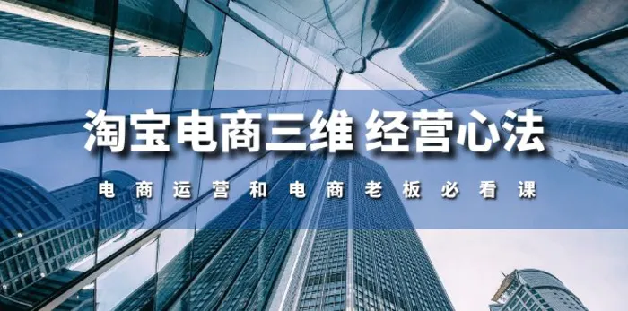 （10761期）淘宝电商三维 经营心法：电商运营和电商老板必看课（59节课）