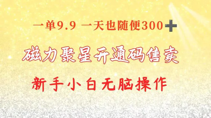 （10519期）快手磁力聚星码信息差 售卖 一单卖9.9 一天也轻松300+ 新手小白无脑操作