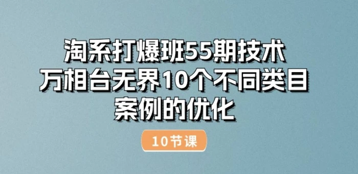 淘系打爆班55期技术：万相台无界10个不同类目案例的优化(10节)