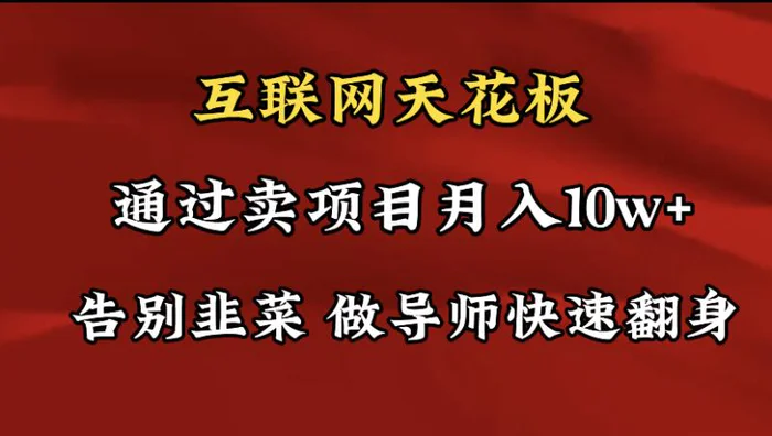 （9201期）导师训练营互联网的天花板，让你告别韭菜，通过卖项目月入10w+，一定要操作的项目