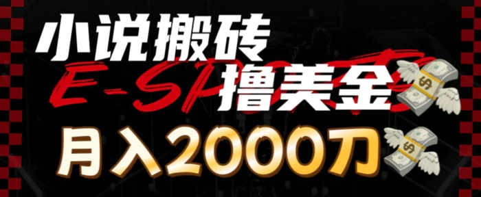 小说搬砖撸美刀，月入2000刀