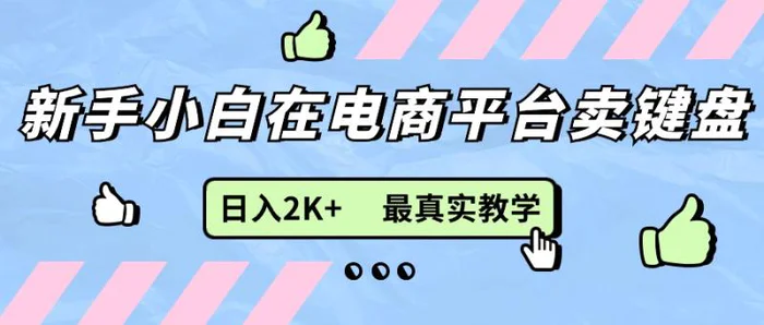 （11610期）新手小白在电商平台卖键盘，日入2K+最真实教学