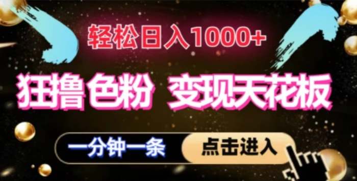 狂撸S粉变现天花板，轻松日入1000+，一单200+