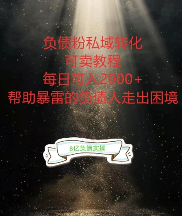 负债粉掘金计划，帮助负债者解决问题，债务规划，债务重组，最好的变现方式