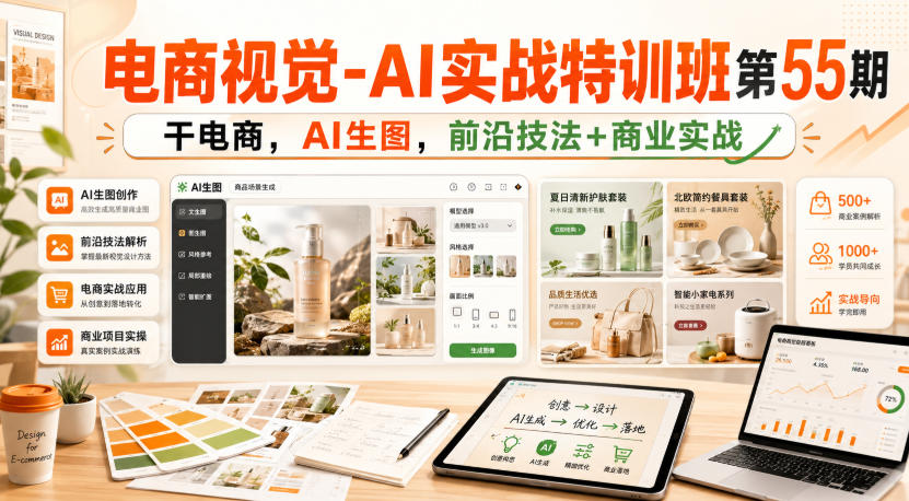 ã€�2026.08.23ã€‘ç”µå•†è§†è§‰é�©å‘½ï¼šAIç”Ÿå›¾å®�æˆ˜ç‰¹è®­ï¼Œè§£é”�å•†ä¸šè½¬åŒ–æ–°æŠ€èƒ½-
