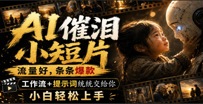 【2026.08.22】AI催泪短片制作全攻略：爆款工作流与提示词一键交付，新手也能轻松打造高流量作品-