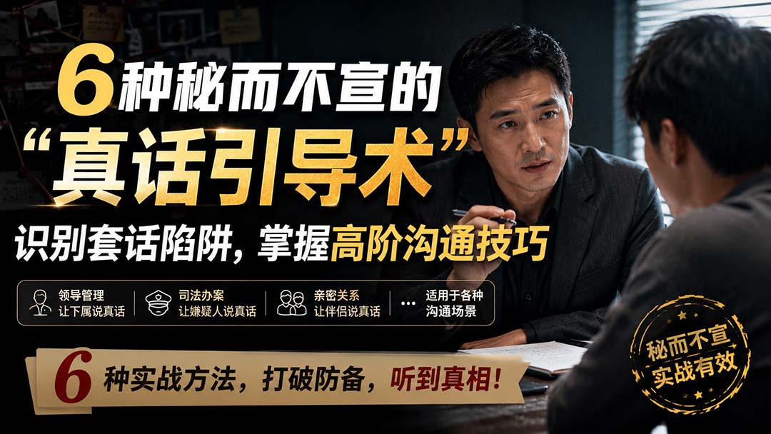 【2026.08.28】6种高段位“真话引导术”,轻松识破套话陷阱,解锁职场沟通新境界-