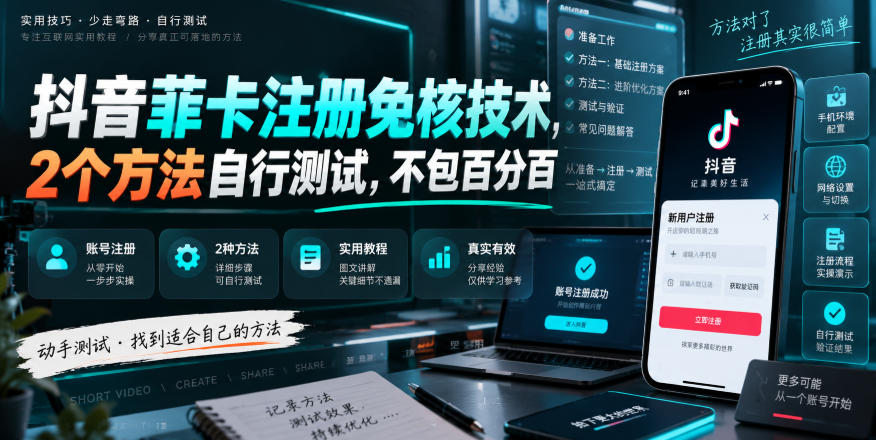 【2026.09.05】抖音菲卡注册免核新技巧,2招亲测有效,成功率不保证-
