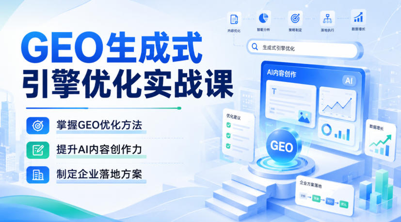 【2026.08.28】GEO生成式引擎优化实战课:解锁AI内容创作力,打造企业级落地方案-