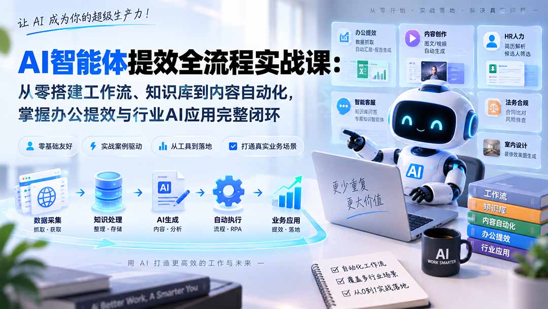 【2026.09.05】AI智能体全流程实战:从零构建工作流与知识库,实现内容自动化,打通办公与行业AI应用闭环-