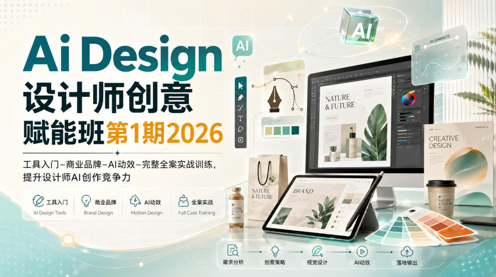 【2026.09.02】AI设计实战营|从工具到商业全案,助你抢占AI创意先机-