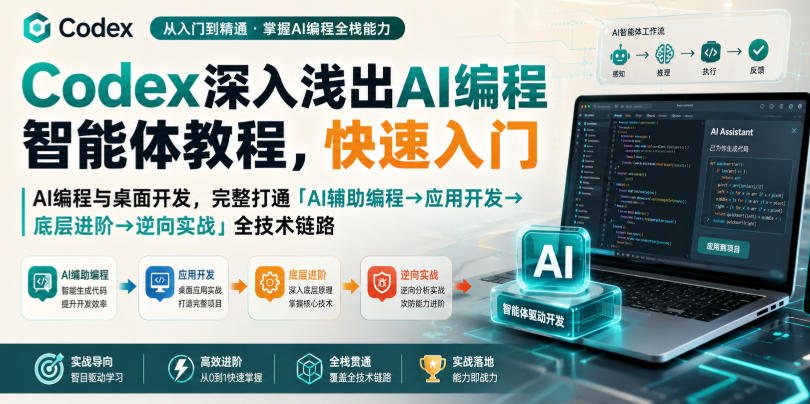 【2026.09.03】Codex实战指南:从AI辅助编程到桌面开发,打通全技术链路进阶之路-