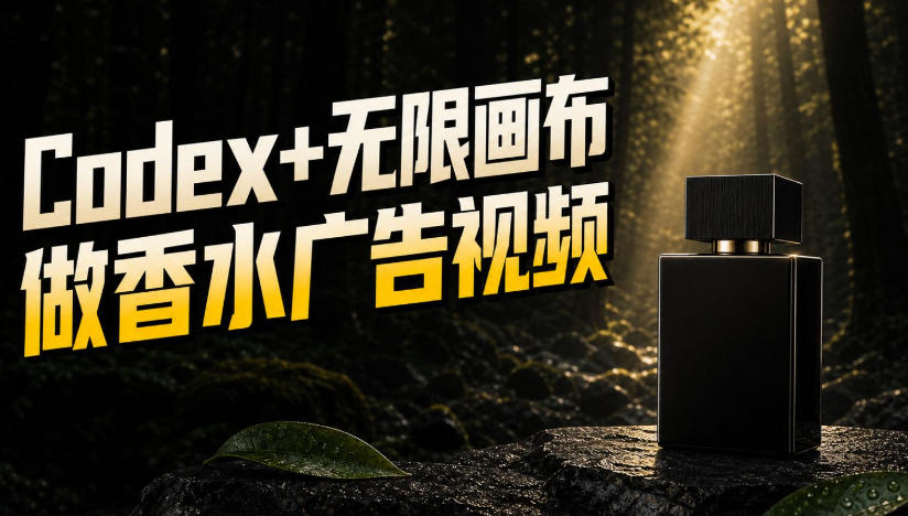 【2026.08.20】用Codex和无限画布,把一张商品图变成香水密林广告大片-