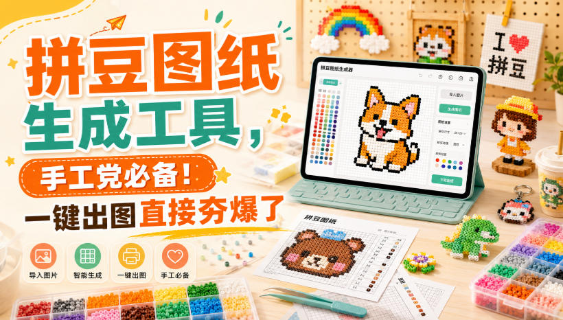 ã€�2026.08.27ã€‘æ‹¼è±†å›¾çº¸ä¸€é”®ç”Ÿæˆ�ï¼Œæ‰‹å·¥çˆ±å¥½è€…ç‹‚å–œç¥�å™¨ï¼�-