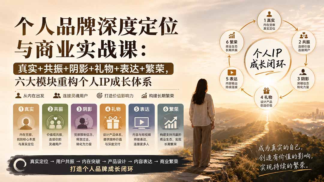 【2026.08.30】个人品牌实战课:六大模块重塑IP成长,引爆商业价值-