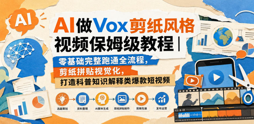 【2026.08.31】零基础也能玩转!AI剪纸风科普短视频全流程实操指南-