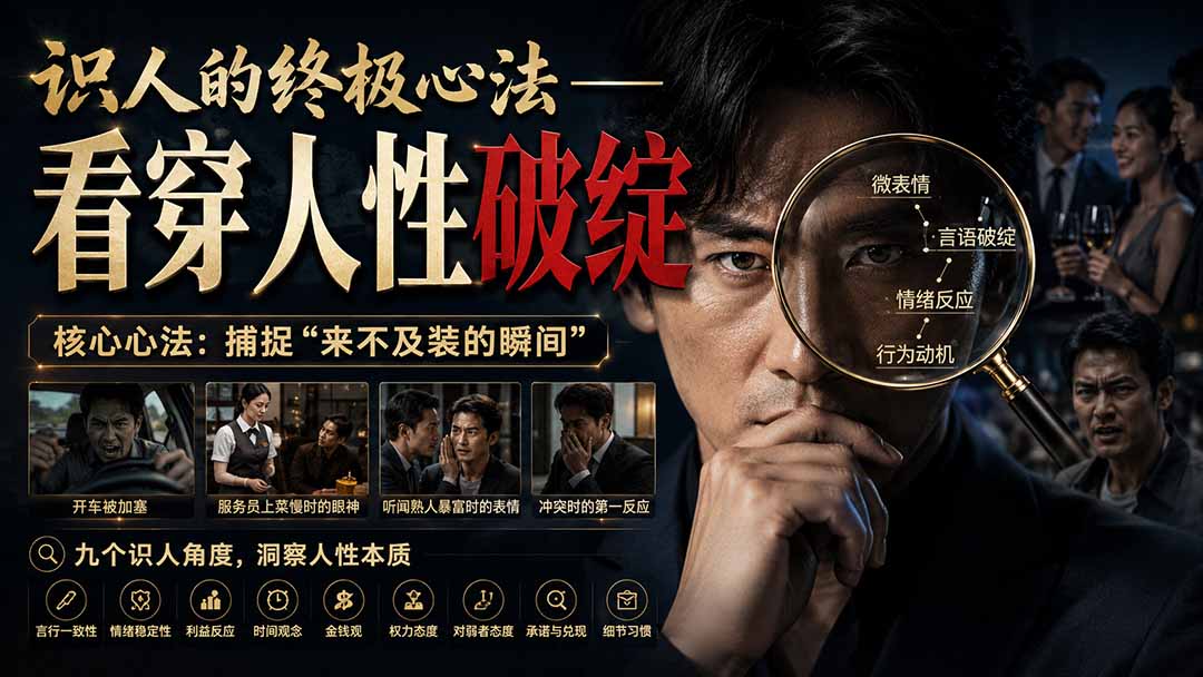 【2026.09.02】识人终极秘诀:洞悉人性弱点,看透一切伪装-