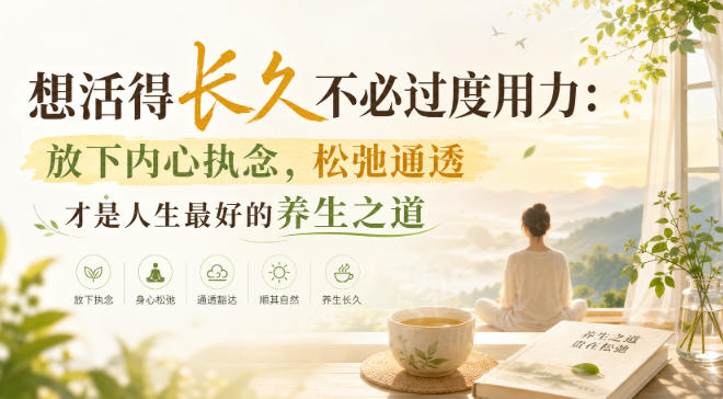【2026.08.22】活得久,靠的不是用力过猛:放下执念,松弛感才是最高级的养生-