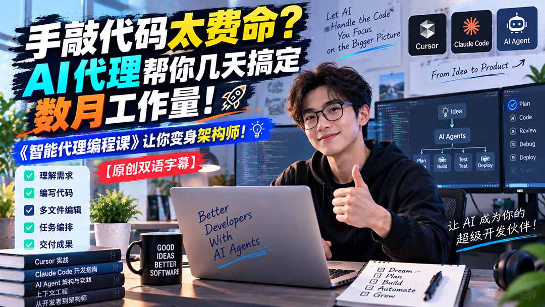 【2026.09.06】AI代理编程革命：从手敲代码到架构师，效率提升10倍！-