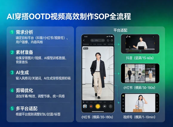 【2026.04.07】AI穿搭视频制作SOP：全平台爆款攻略，抖音小红书视频号一键适配-