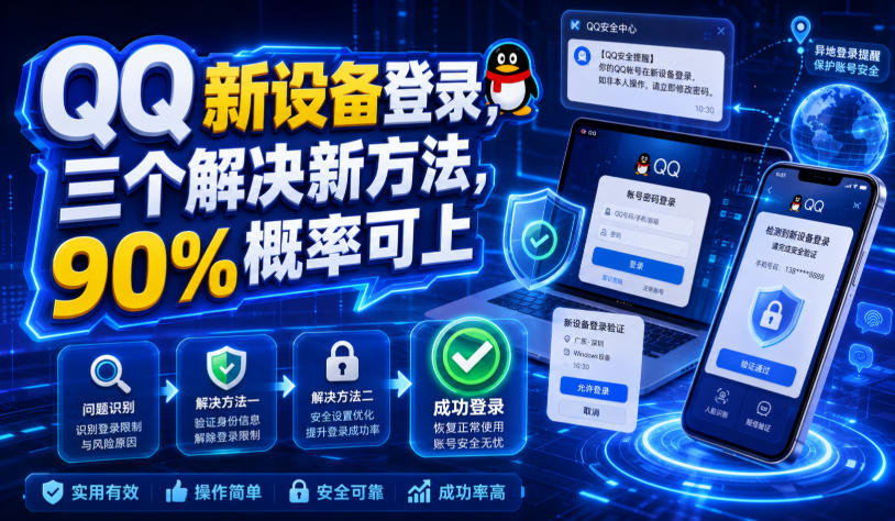 【2026.07.30】QQ新设备登录难题？三种全新解决方案，成功率达90%！-