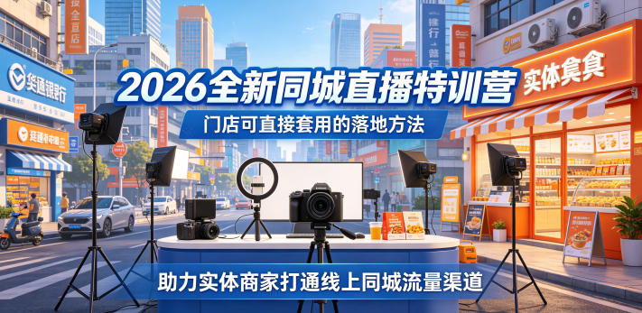 【2026.05.20】2026同城直播实战特训营：门店即学即用，轻松打通线上流量新通路-