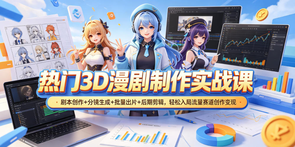 【2026.05.19】轻松掌握3D漫剧制作：从剧本到出片，一步到位玩转流量变现-