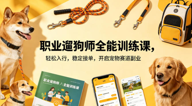 【2026.04.19】职业遛狗师速成指南:轻松上手,稳定接单,开启宠物经济新副业-