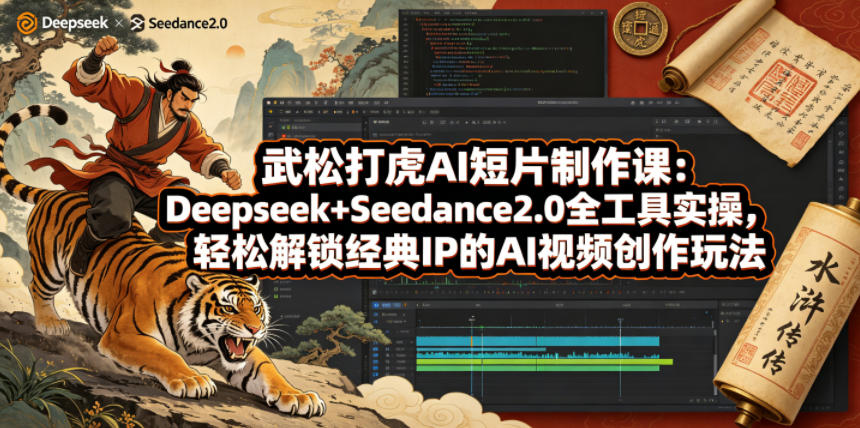 【2026.05.08】武松打虎AI短片实操课：Deepseek+Seedance2.0手把手教学，轻松玩转经典IP的AI视频创作-