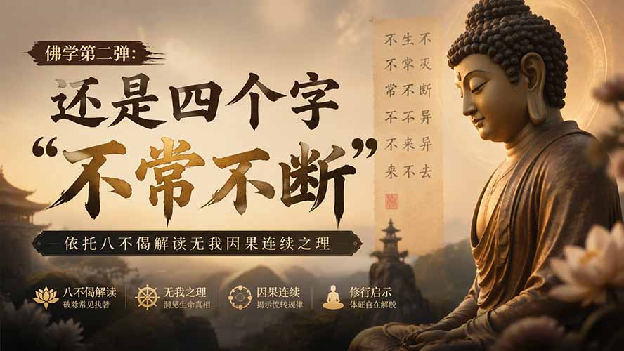 【2026.08.09】佛学智慧再探：四字真谛“不常不断”，从八不偈洞见无我与因果的永恒流转-