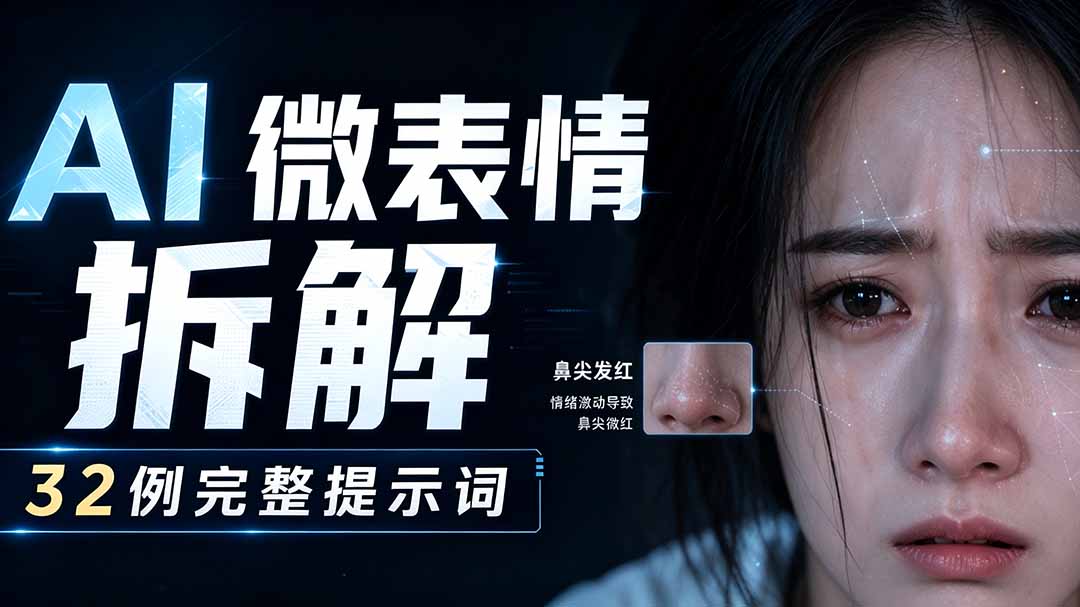 【2026.07.31】精准拿捏AI角色微表情，告别面瘫假笑，全套提示词速收！-
