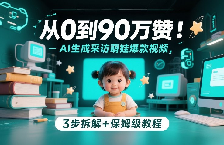 【2026.02.11】AI萌娃采访视频爆红秘籍：三步打造90万赞爆款，手把手教你复制成功-