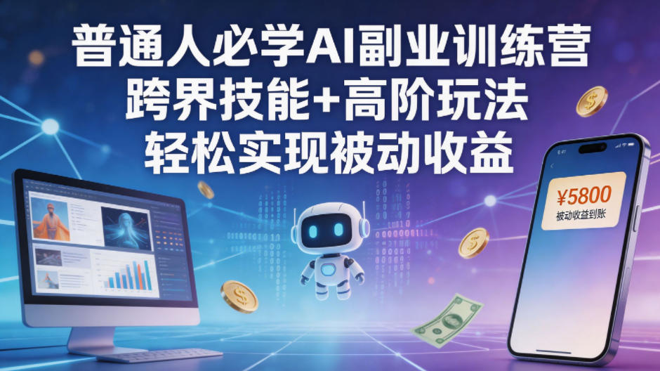 【2026.05.02】普通人必学的AI副业秘籍：跨界技能+高阶玩法，让你躺着赚被动收入！-