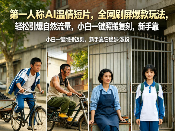 【2026.05.14】第一人称AI温情短片，全网爆款套路，轻松收割自然流量，小白一键复刻，新手也能稳定涨粉-