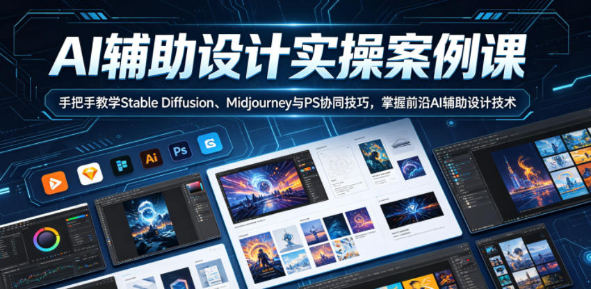【2026.06.03】AI设计实战课：手把手教你Stable Diffusion、Midjourney与PS联动技巧，轻松掌握前沿AI辅助设计-