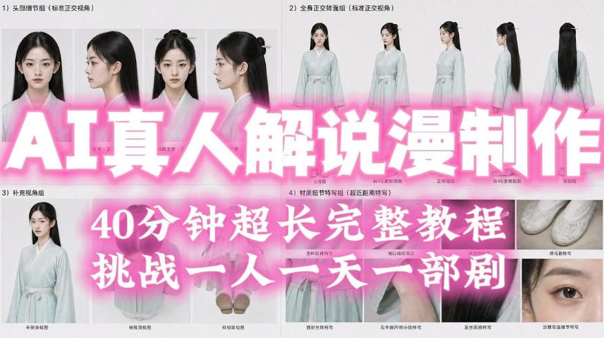 【2026.07.24】2026年AI真人解说漫剧批量制作全攻略：40分钟超长教程，一人一天轻松完成一部剧！-