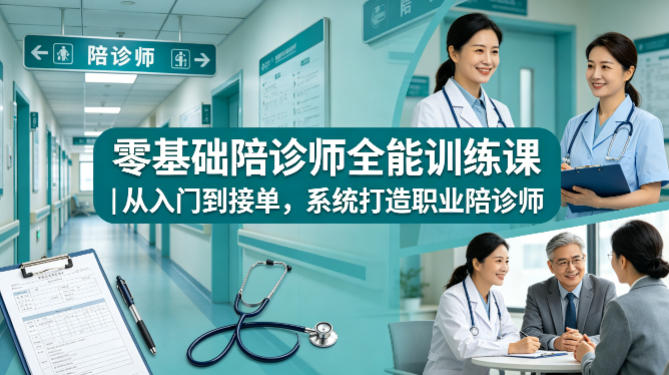 【2026.04.19】零基础变身陪诊达人｜系统课程助你从入门到接单，轻松开启陪诊师职业生涯-