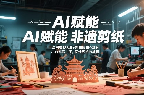 【2026.02.07】AI剪纸爆款秘籍：0基础小白也能日入8张，地标建筑视频保姆级拆解-