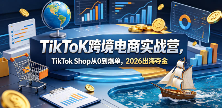 【2026.05.08】TikTok跨境电商实战营：从零起步到爆单，2026出海掘金全攻略-