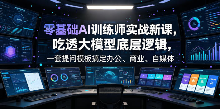 【2026.07.02】零基础也能当AI训练师！实战课拆解大模型底层逻辑，一套提问模板轻松搞定办公、商业、自媒体、设计、生活全场景AI应用-