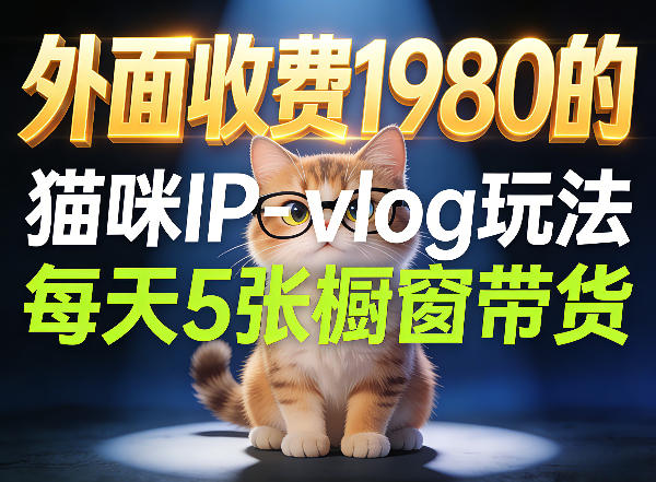 【2026.04.04】猫咪IP爆款玩法:26条视频吸粉29万,日销5单橱窗带货全解析-